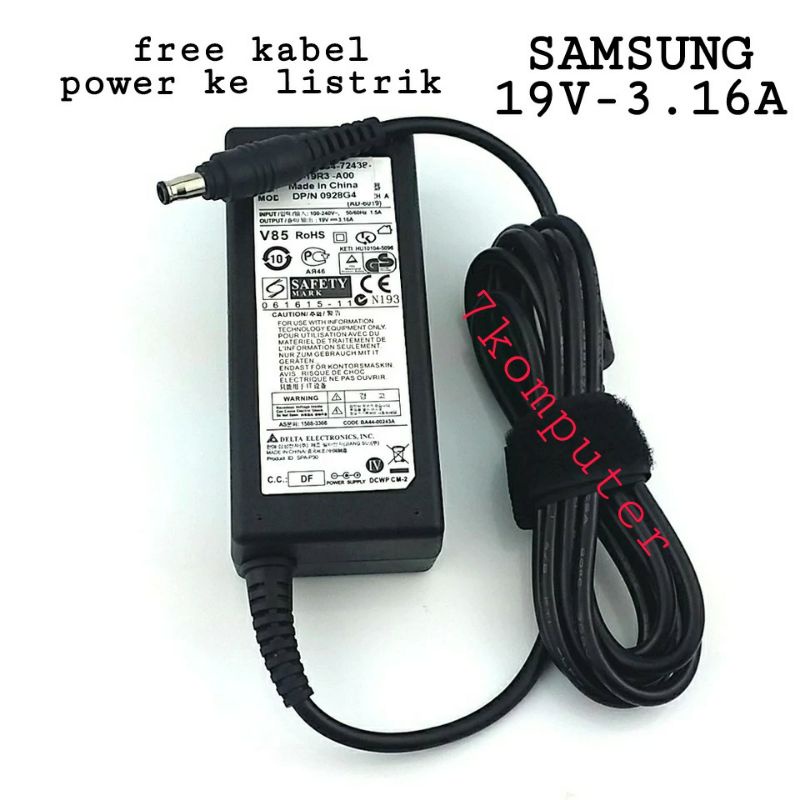 Adaptor Charger Laptop Samsung NP-R538 R538 NP-R540 R540 NP-R552 R55 NP300E4AI NP300E43 3.16A