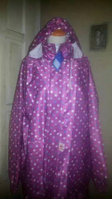 Jas Hujan Polkadot Nylon Parasut Fiesta Monas / Jas Hujan Wanita / Jas Hujan Motif Bagus Laris Laku