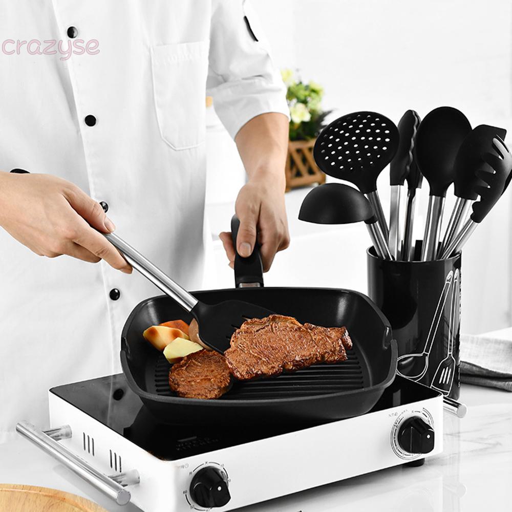 Set Peralatan Masak Profesional Dengan Sendok Dan Penjepit Bahan Stainless  Steel