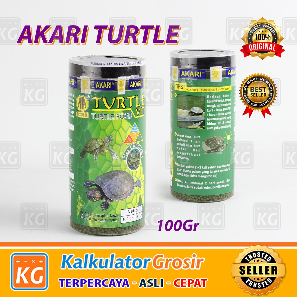 Makanan Kura Kura TURTLE VIT BOTOL @ 100gr / Makanan kura kura / pelet kura kura Brazil Air