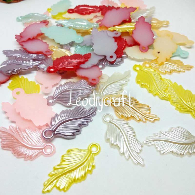 manik daun akrilik_ manik sayap_ manik akrilik