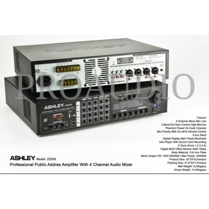 AMPLI ASHLEY Z5200 / Z 5200 / ASHLEY Z-5200 ORIGINAL / AMPLI TOA ORI