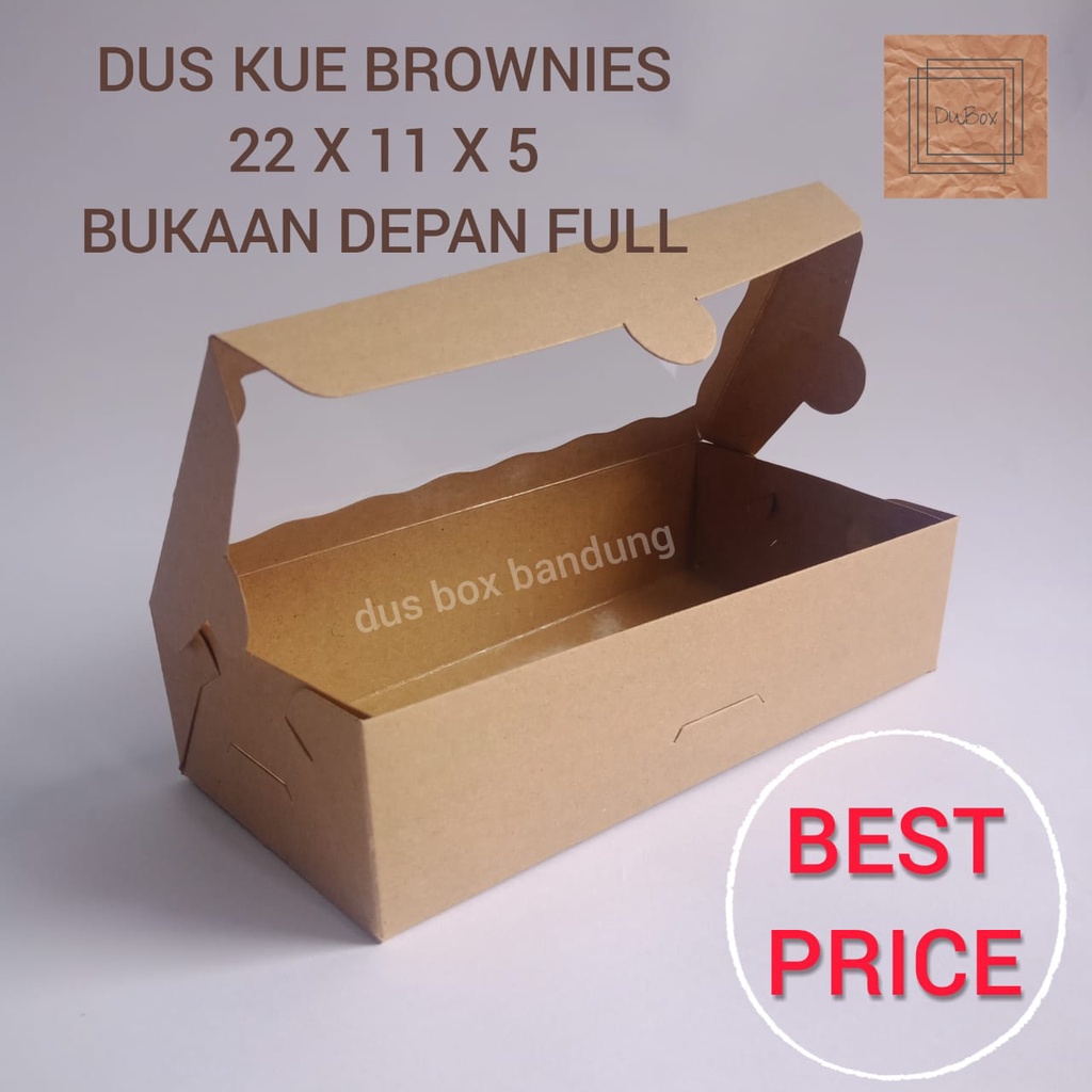 10 PCS Uk. 22x11x5 cm bukaan depan full DUS KUE BROWNIES BUKAAN DEPAN DUS KUE DUS KUE CANTIK DUS MAK