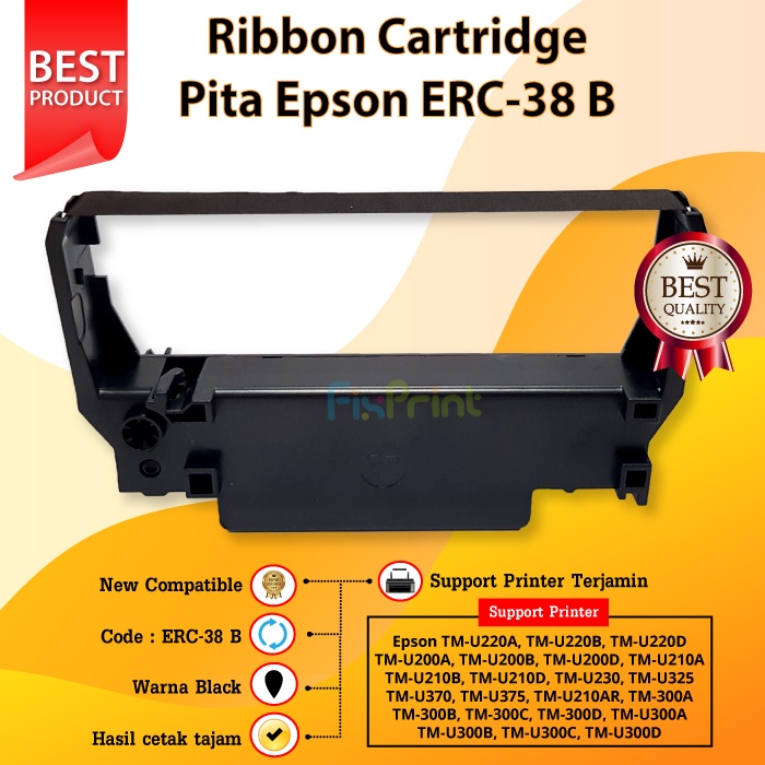 Ribbon Cartridge Compatible Epson ERC-38 BR ERC38 TMU220 Black Red