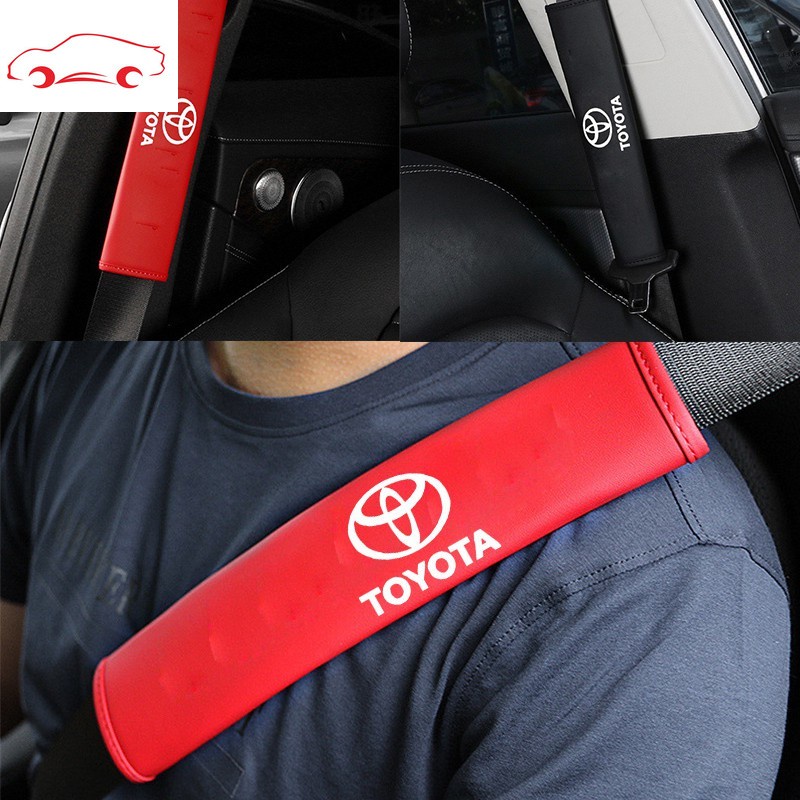 Cover Sabuk Pengaman Mobil Universal Bahan Kulit Untuk Toyota Vios Hilux Camry Harrier Innova Rush Yaris Alphard Hiace Fortuner V4Rolla