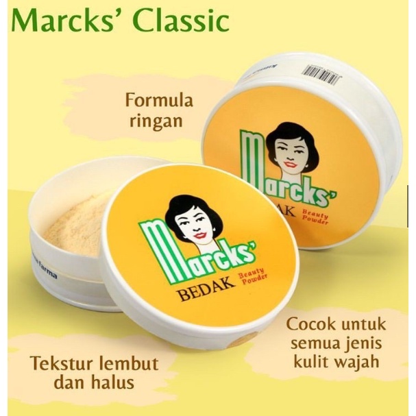 MARCK'S MARCKS BEDAK BEAUTY POWDER CLASSIC 40gr &amp; REFILL 20gr BPOM ORIGINAL