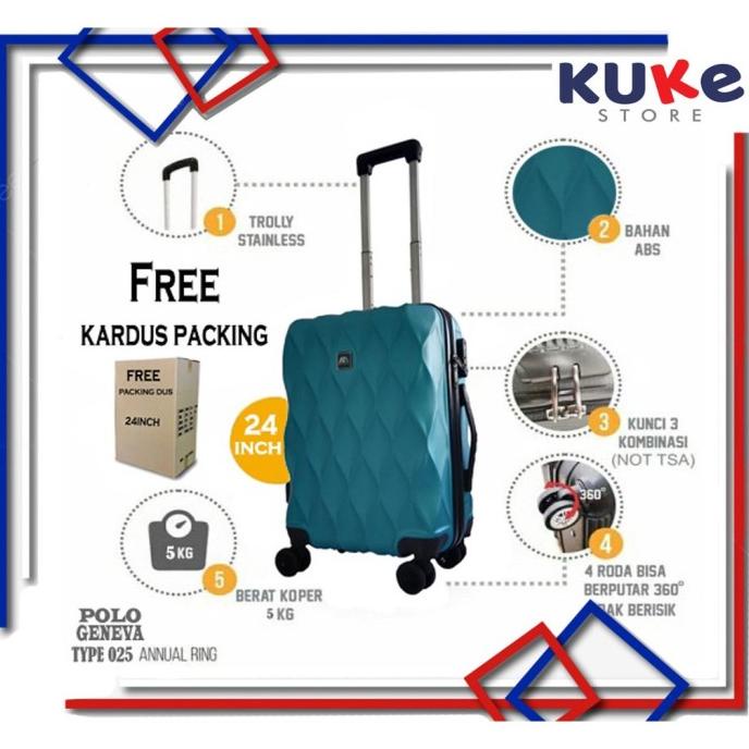 [FREE KARDUS] Koper 24 Inch Polo Geneva Type 025 Ukuran Kabin - Koper
