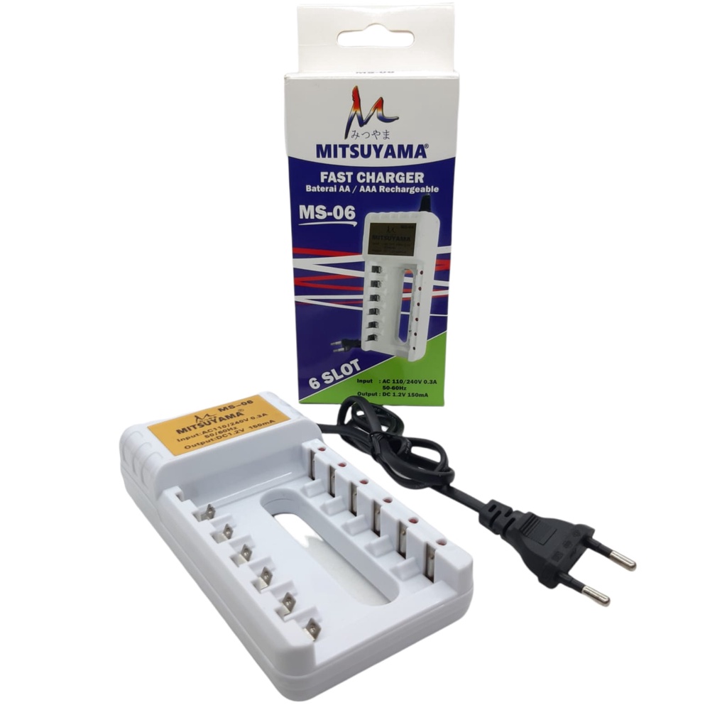 Charger Baterai Type AA /AAA DC 1.2v - 150mA 6 Slot