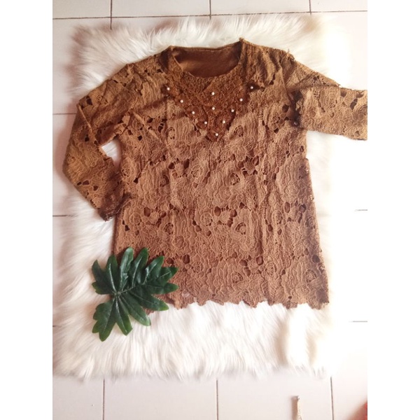 Blouse wanita brukat import Jumbo atasan brukat import jumbo