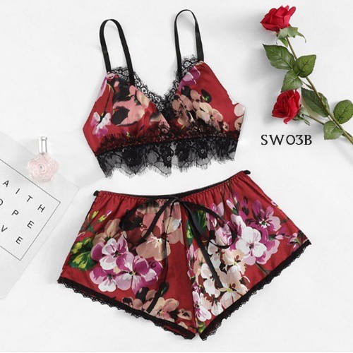 [PALING MURAH] LINGERIE SEXY SLEEPWEAR BAJU MERAH SW03B