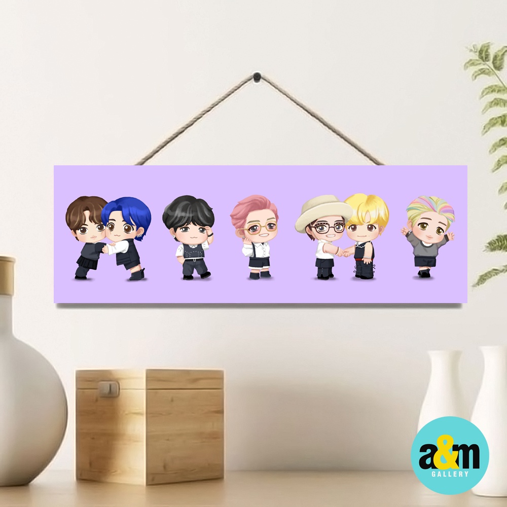 Poster Kayu TINYTAN BTS Ukuran 10 x 30 cm I Hiasan Dinding Dekorasi Kamar I Poster Kayu K-POP Dekorasi Kamar - A&amp;M