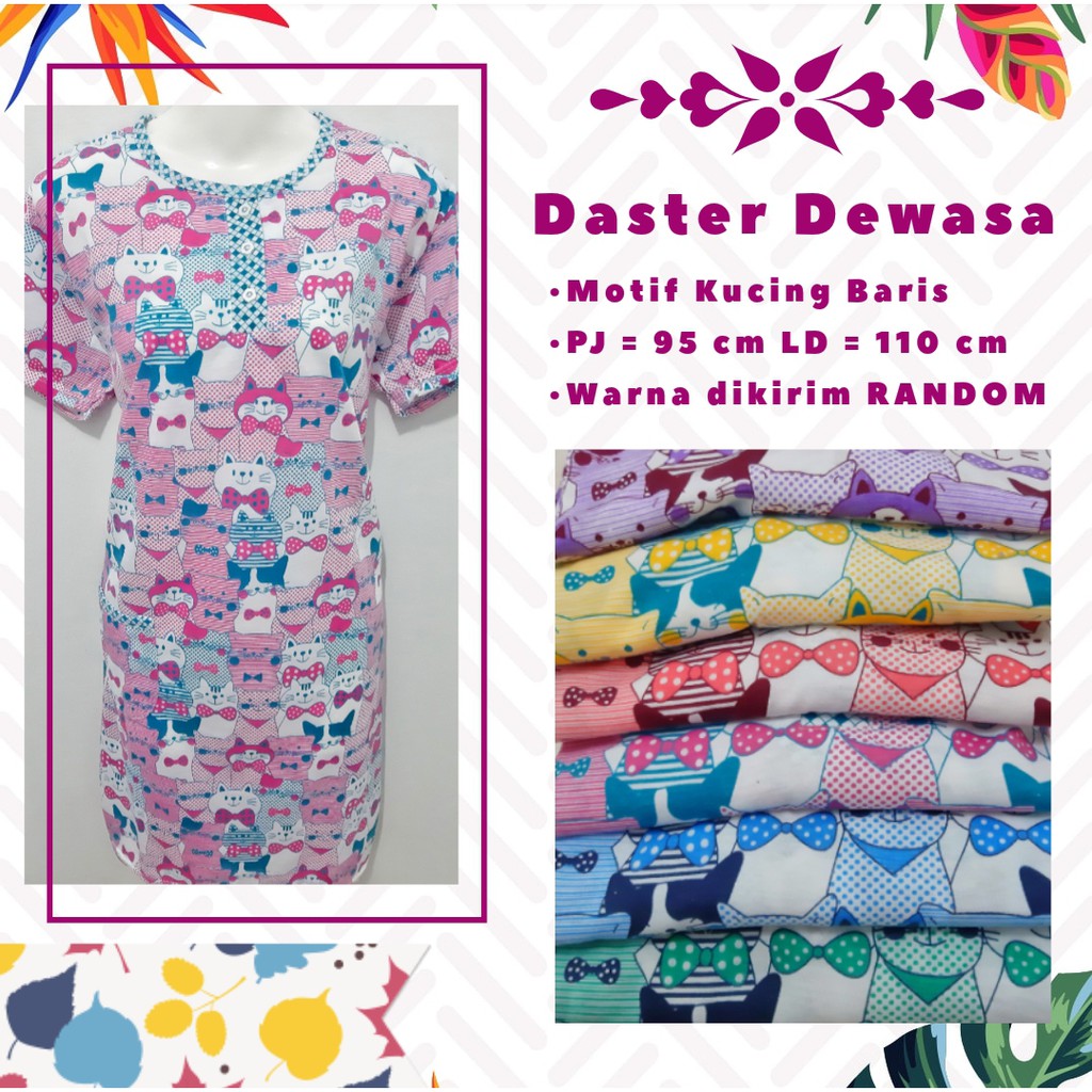 Daster Dewasa Motif Kucing Baris