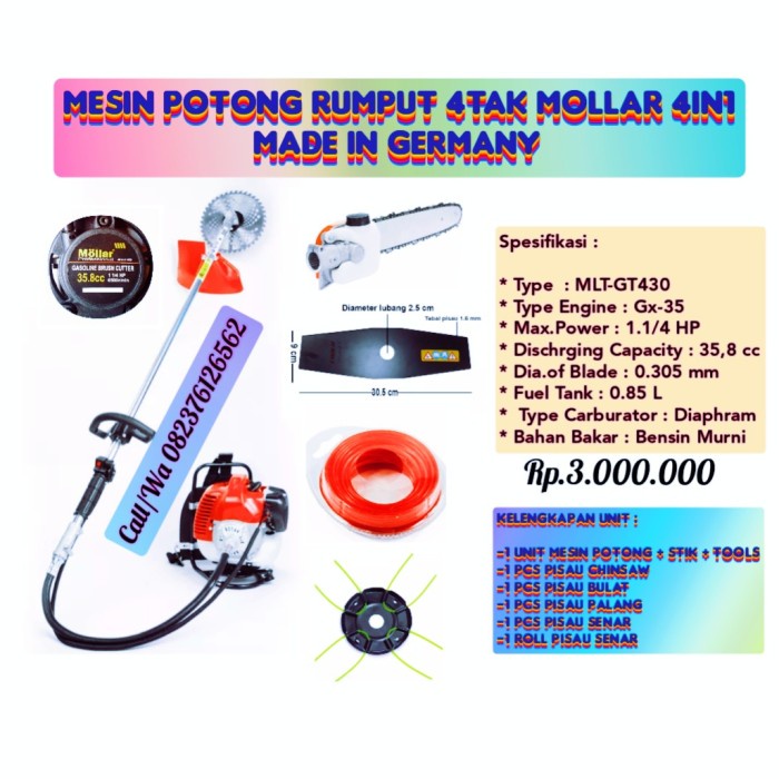 Promo Mesin Potong Rumput Mollar 4Tak 4 Fungsi