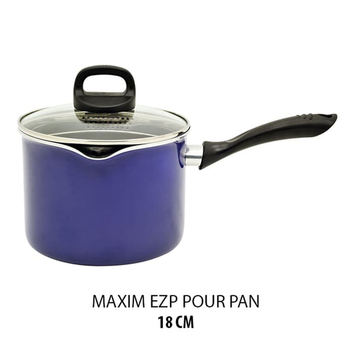 Maxim EZP Panci Teflon Anti Lengket 18cm / 3.5L Pourpan + Tutup Kaca