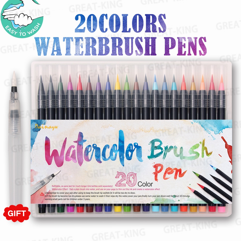 

Free gift 20 Color Premium Painting Soft Brush Pen Set Watercolor Copic Markers Pen Effect Coloring Book Gift