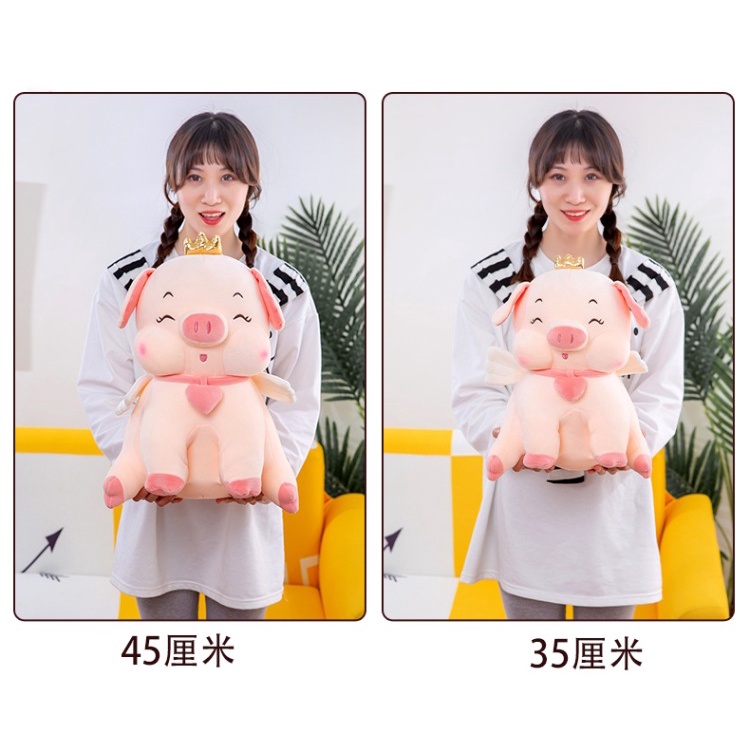 Boneka Piggy Pegang Susu Milk Bahan Plush