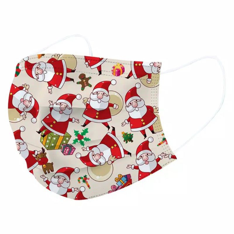 Masker 3ply disposable motif christmas edition