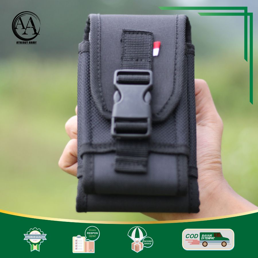 SARUNG TEMPAT HP TAS DOMPET HANDPHONE PINGGANG KANVAS TACTIKAL DOMPET HP PRIA 6.8 Inch