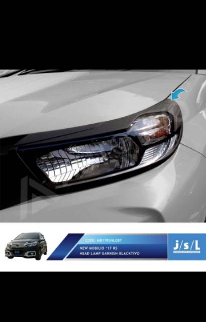 Garnish lampu depan Mobilio 2017 tipe S dan E dan RS Hitam + Chrome jsl