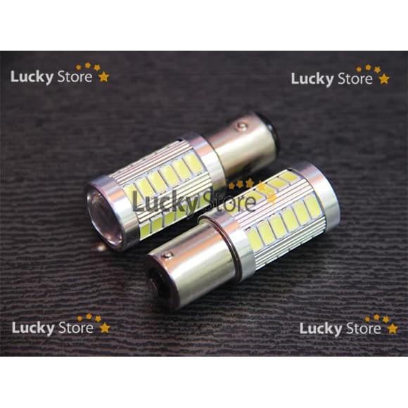 SALE  Lampu LED Bayonet Mundur 1156 33SMD 5630 / 5730 Lens (Normal) - Kuning