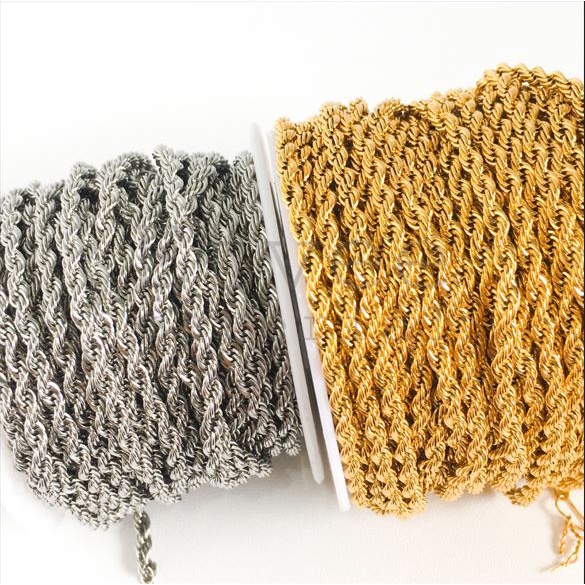 (METERAN) Rantai tambang rope chain titanium stainless steel anti karat