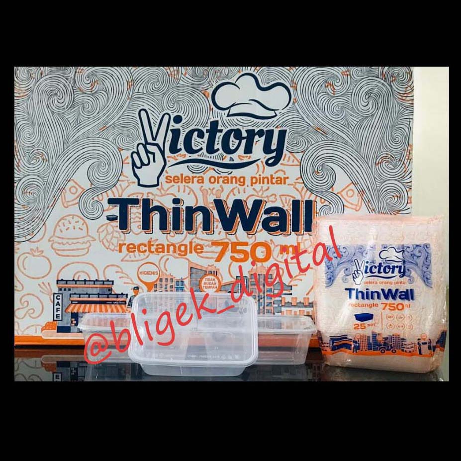 ThinWall Rectangle750 ml / Kotak Persegi Panjang 750 ml VICTORY (isi 25 pcs)