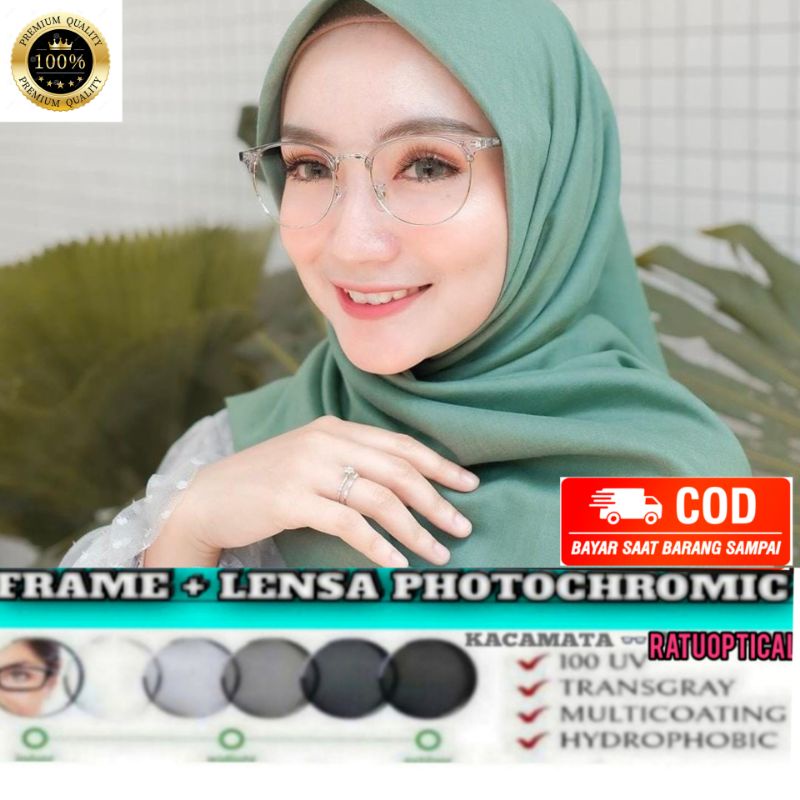 KACAMATA Frame Wanita6214,LENSAPHOTOCROMIC,BLUECROMIC,ANTIRADIASI,MiNUS