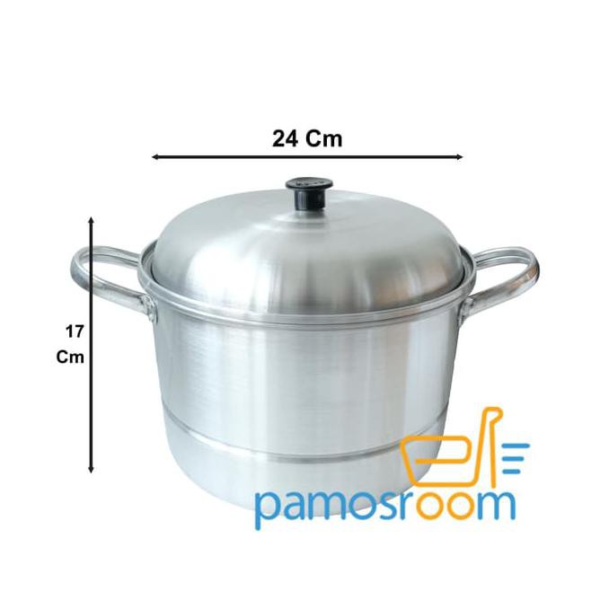 U 24 Cm Dandang Serbaguna / Panci Steamer Alumunium Merk Halco 24Cm