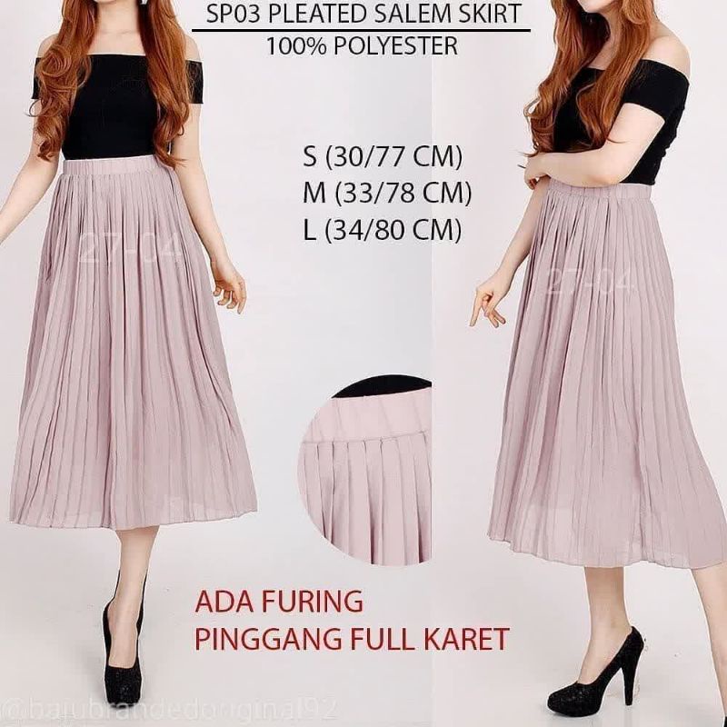 SPAO SP03 pleated  salem skirt 100% Original baju branded termurah