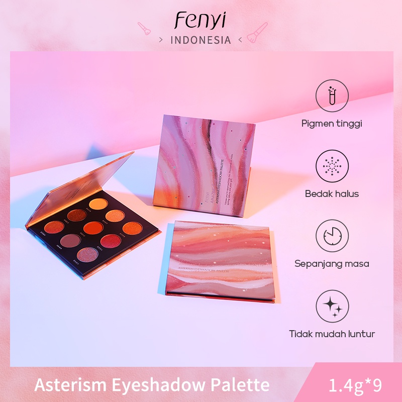 Fenyi Asterism 9 Warna Mencereahkan Eyeshadow Palette Pigment Shimmer Matte Eye Makeup