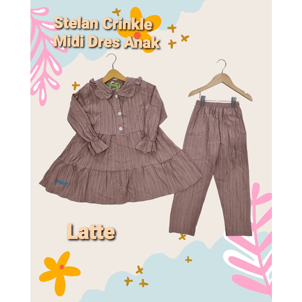 Setelan Anak Perempuan Crinkle Midi