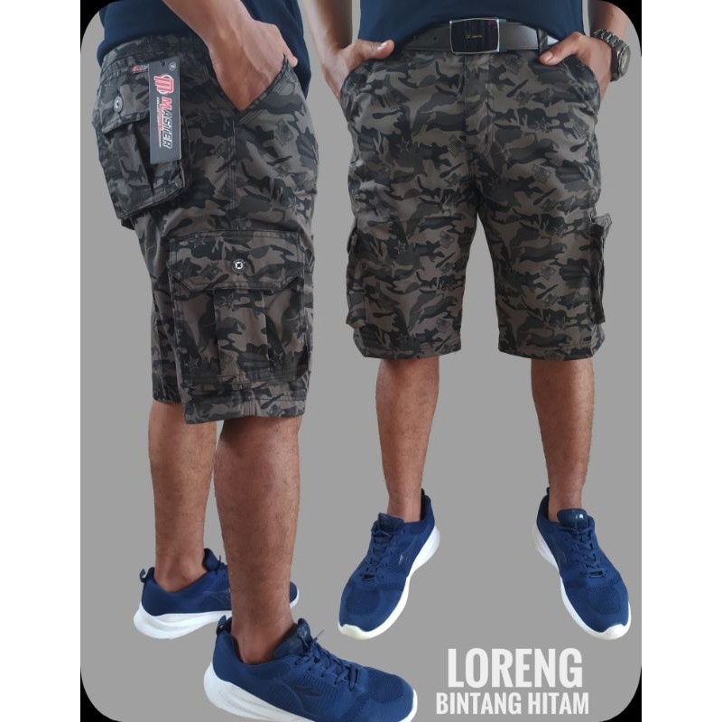 Celana Pendek Cargo Loreng Pria Celana PDL Army Master