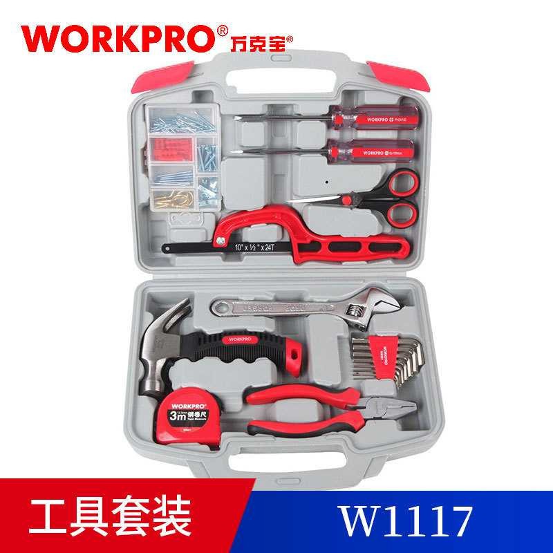 WORKPRO Alat Set Perkakas Palu Tang Obeng Kunci Pas Meteran 17 in 1