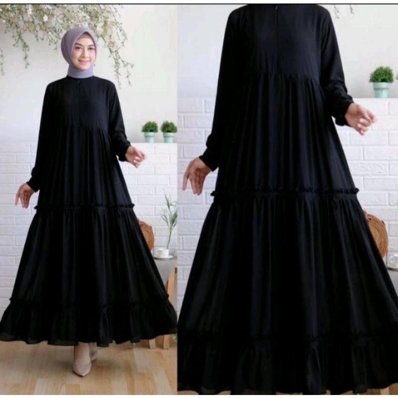 RUFFLE DRESS MAXI TERBARU/ GAMIS CERUTY FULL PURING/ GAMIS POLOS REMPEL 3 SUSUN/ GAMIS SIMPLE &amp; ELEGAN/ PREMIUM MOTIF KEKINIAN