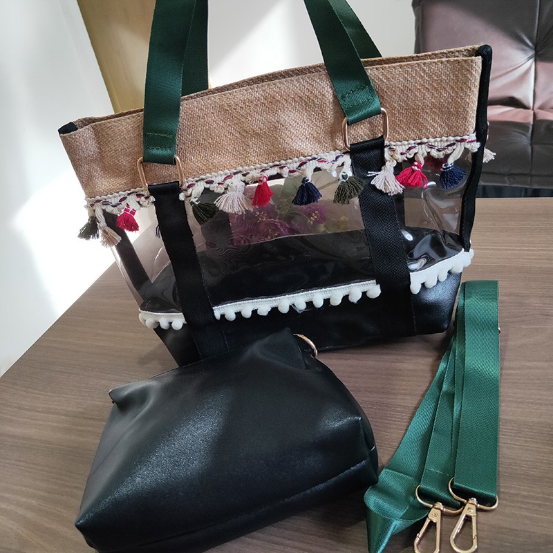 tas selempang wanita tas tangan cewek slingbag kulit sentetis import 2 in 1