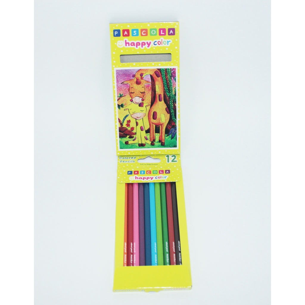 

Colour Pencil / Pensil Warna Pascola Happy Colour Long Isi 12 Warna