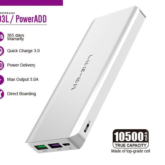 Diskon Istimewa LOG ON POWERBANK 10500 MAH POWER ADD 793L QC3.0+PD TYPE C