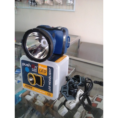 Headlamp Senter Kepala Push On HL 2800 8 Watt Nyala Putih Dan Kuning