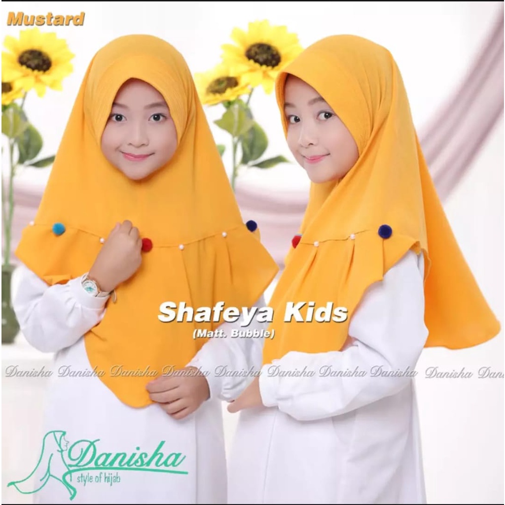 Jilbab Anak Rempel Renda Pompom Usia 3-7 Tahun Bahan Jersey Terbaru Termurah / Alody's Collection