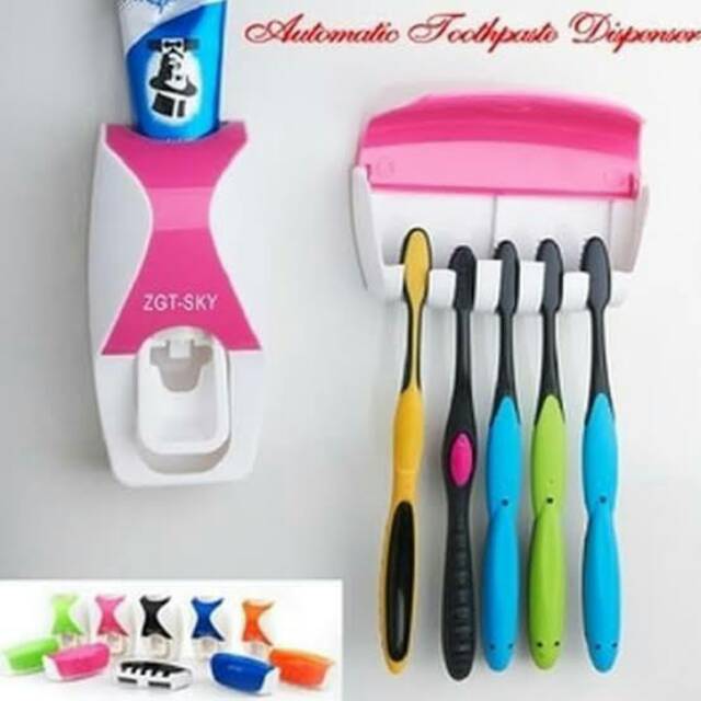 Tempat sikat gigi dan dispenser odol praktis / GANTUNGAN SIKAT GIGI
