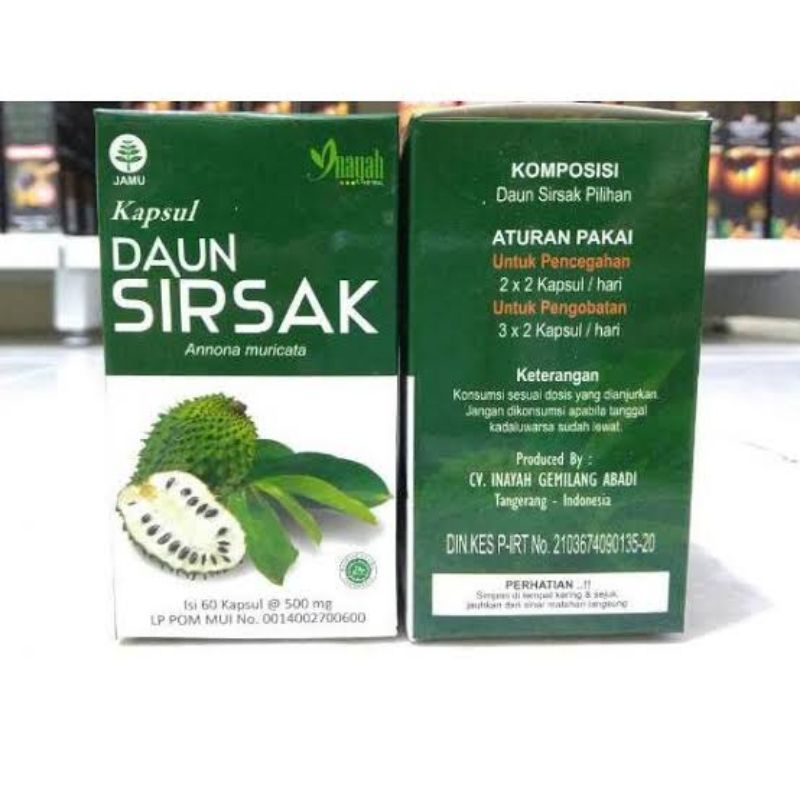 DAUN SIRSAK KAPSUL [INAYAH] - OBAT HERBAL ANTI KANKER