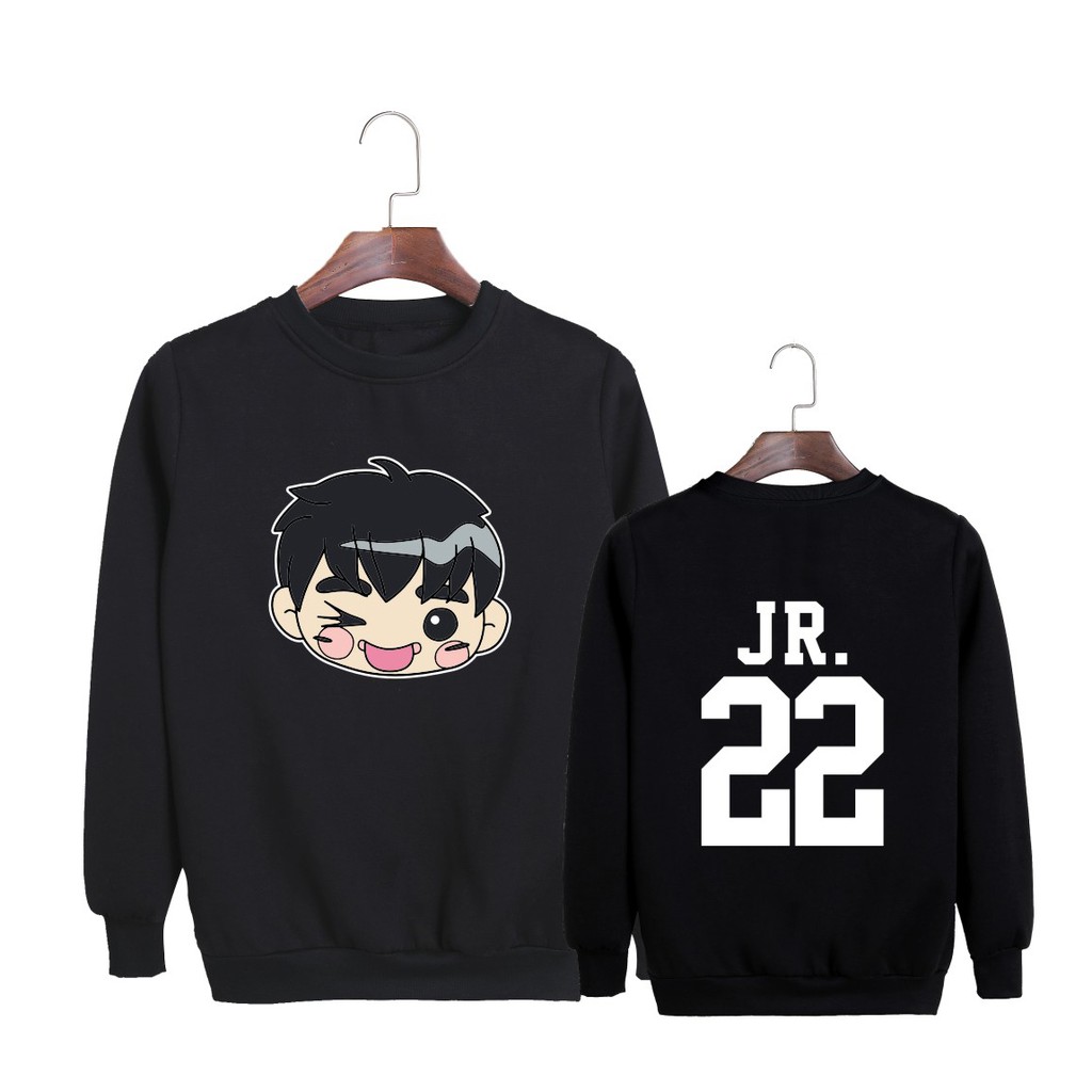 Pt482 Kpop G0t7 Karakter Kartun  Gambar  Print Sweater Hitam  