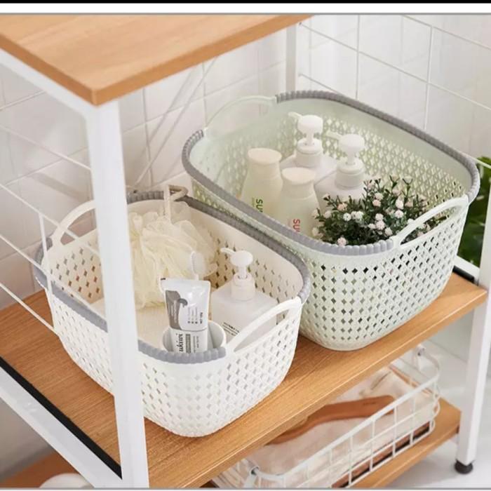 Keranjang Plastik Besar Peganggan/Storage Box Basket