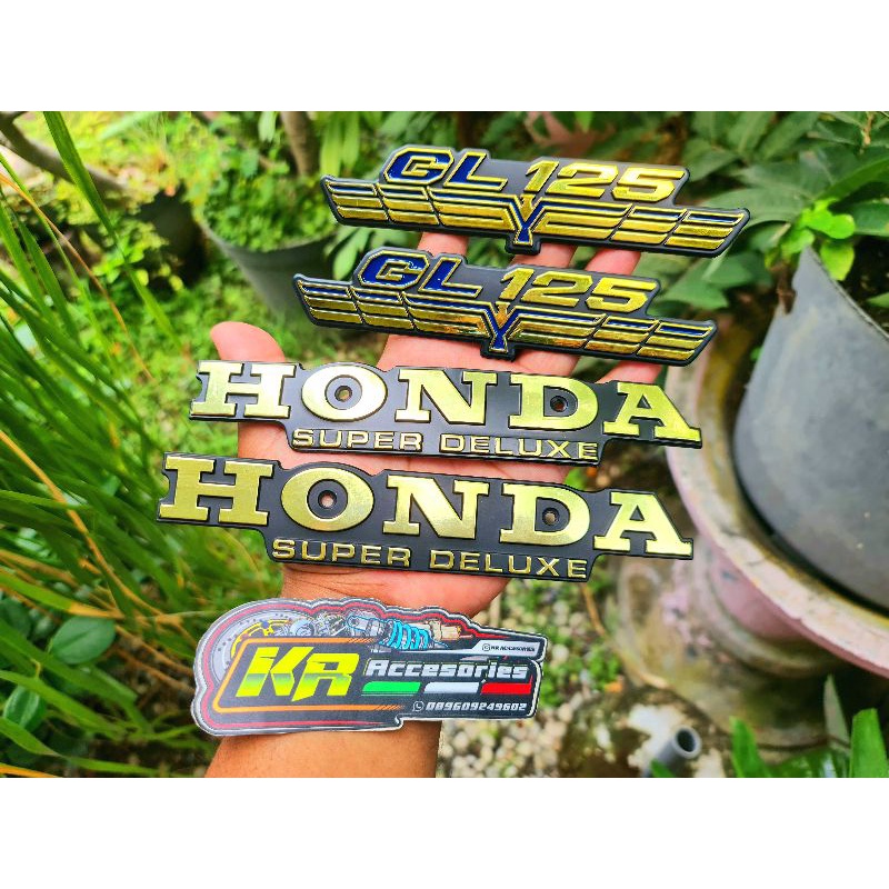 Emblem logo tangki gl100 import kuningan set emblem box aki garuda gl125