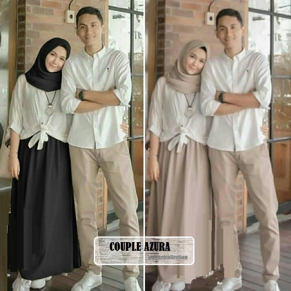 DNC5 COUPLE AZURA MOSCREPE BAJU PASANGAN MUSLIM