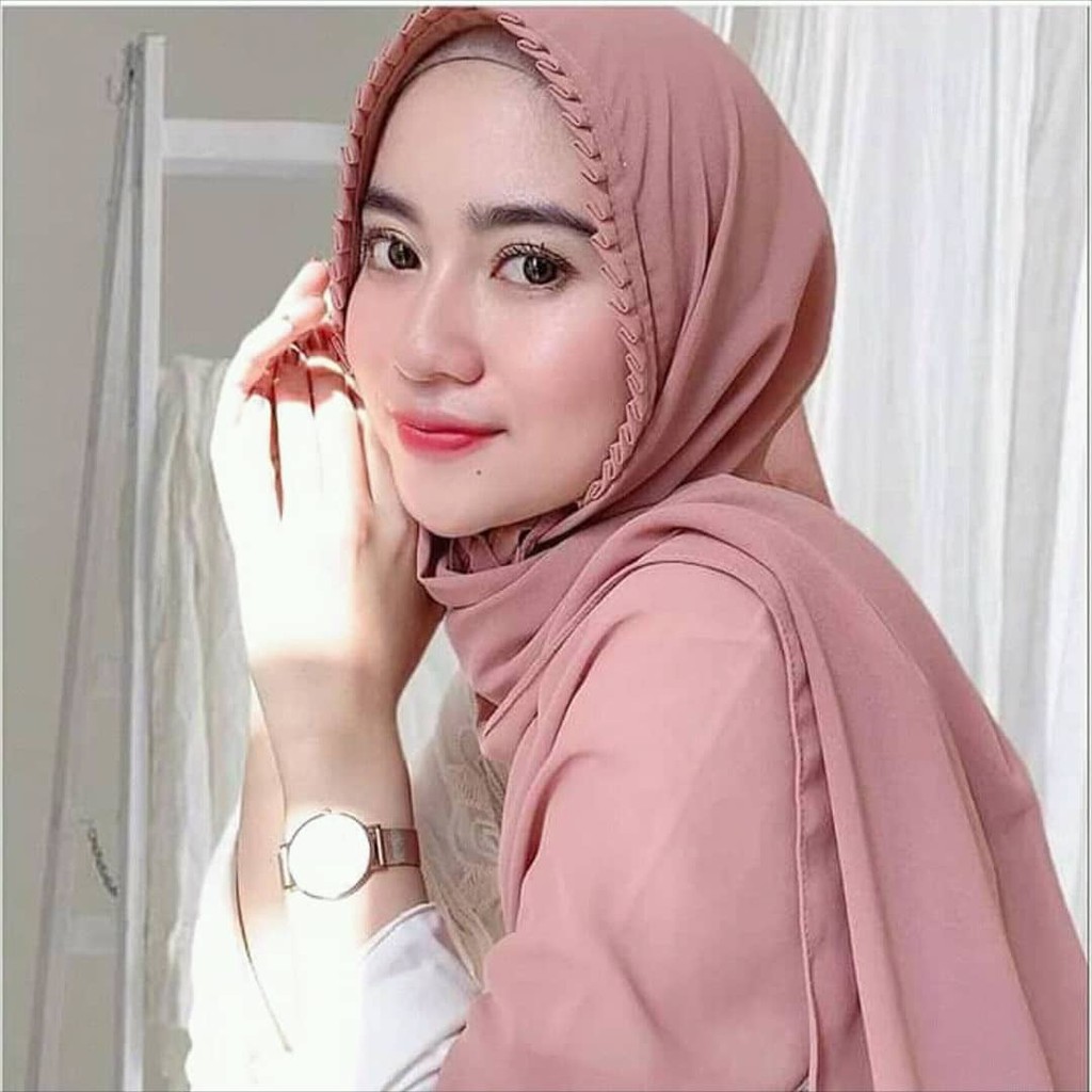 jilbab pashmina BABYDOLL tali renda bunga Ori payet mutiara lipit