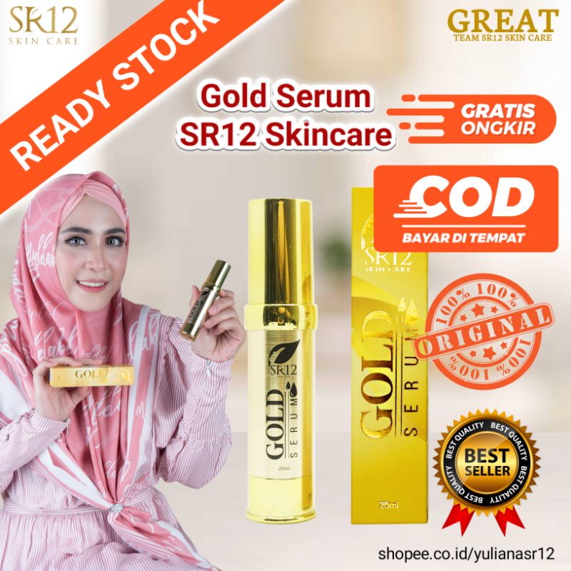 Serum Wajah SR12 Gold Serum Mencerahkan Wajah Serum memutihkan wajah dan Glowing Serum Anti Aging Te