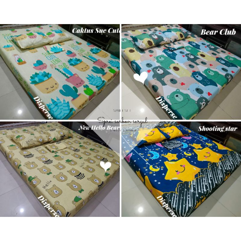 seprei karakter katun Sprei sarban sargul motif kartun ukuran 120x200 160x200 180x200 200x200