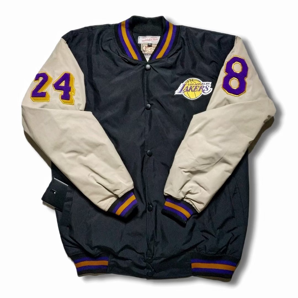 JAKET BOMBER VARSITY LAKERS HIGH QUALITY CASUAL HYPE FASHION PRIA