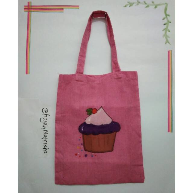 

Totebag blacu lukis handmade